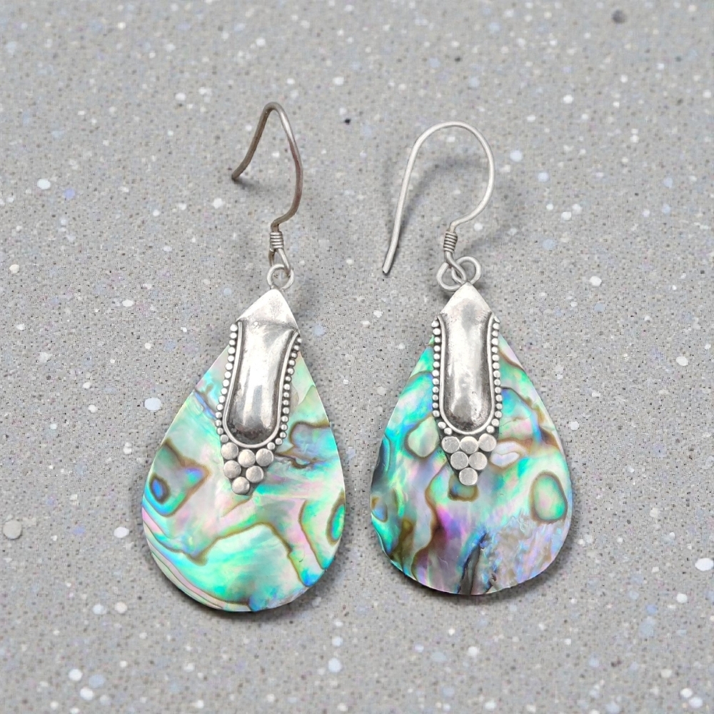 Vintage Sterling Abalone Earrings